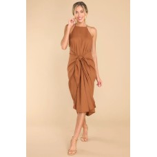 Going There Brown Midi Dress