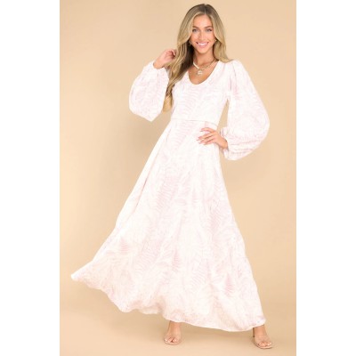 Practicing Peaceful Pink Print Maxi Dress