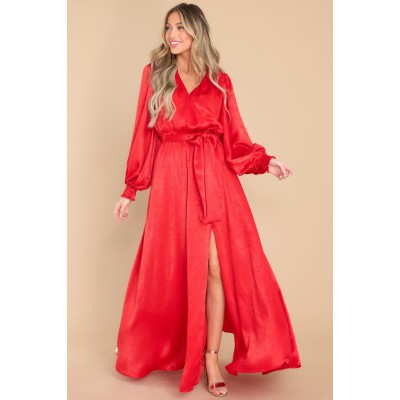 Settle The Score Red Maxi Dress