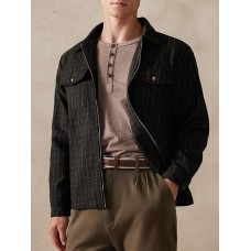 Plaid Wool-Blend Jacket