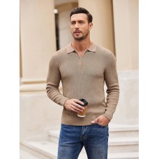 Classic Quarter Zip Knit Polo