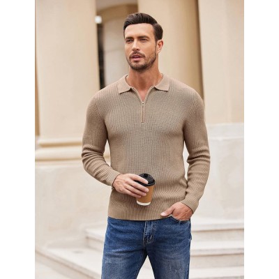 Classic Quarter Zip Knit Polo