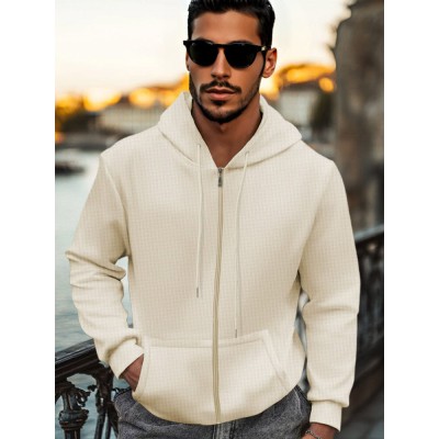 Casual Regular Fit Waffle Jacket