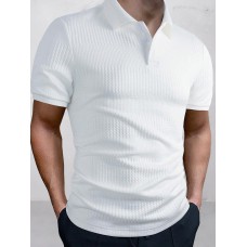 Stylish Jacquard Textured Polo Shirt