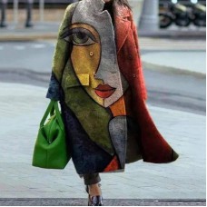 Autumn Winter Long Sleeve Pocket Green Outwear Casual Loose Blend Wool Long Overcoat Women Vintage Button Cardigan Tops Jackets
